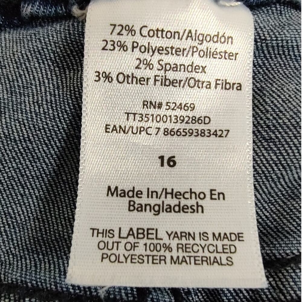 Women's High-Rise Wide-Leg Blue Jeans Pintuck  Front Seam Size 16 EUC Time & Tru - Picture 4 of 15